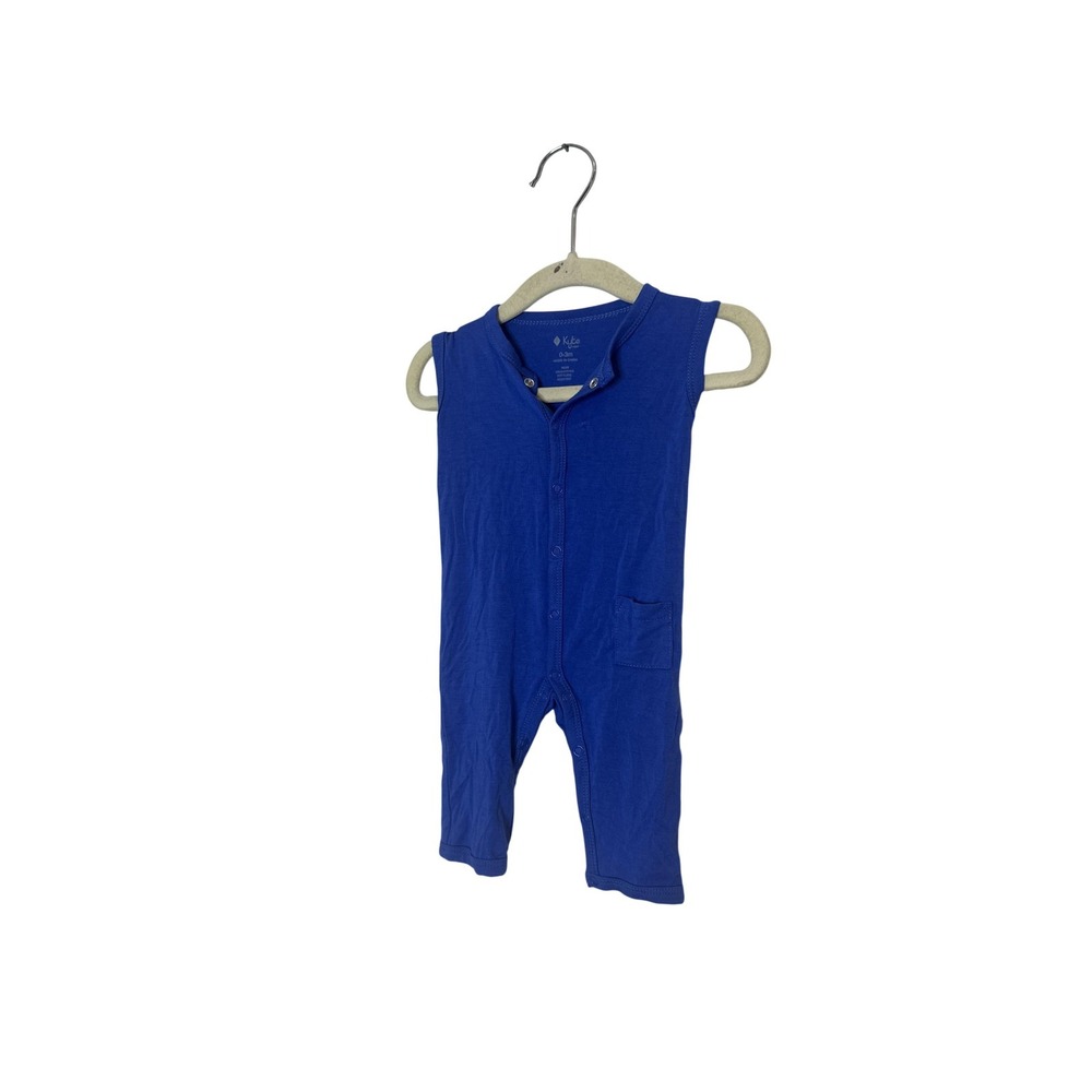 Kyte Baby Romper Baby Boys 0-3 Months Blue Solid Jersey Sleeveless One Piece
